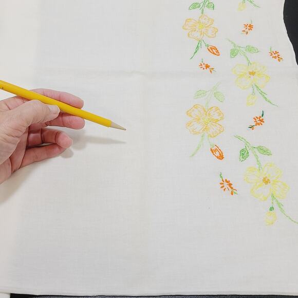 Vintage Floral Hand Embroidered Standard Pillow Case Cottage Core - Picture 7 of 7